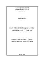 Hoàn thiện hệ thống quản lý chất lượng tại công ty tnhh abb