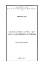 Hoàn thiện hoạt động thanh tra nhà nước đối với doanh nghiệp nhà nước ở việt nam