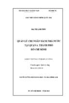 Quản lý chi ngân sách nhà nước tại quận 6 thành phố hồ chí minh