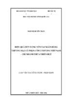 Hiệu quả huy động vốn tại ngân hàng thương mại cổ phần công thương việt nam   chi nhánh thừa thiên huế