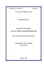 Quản lý nợ thuế cục thuế thành phố hà nội