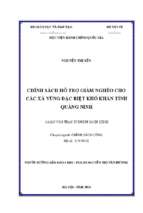 Chính sách hỗ trợ giảm nghèo cho các xã vùng đặc biệt khó khăn tỉnh quảng ninh