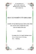 Nghiên cứu mô hình đảm bảo chất lượng theo tiêu chuẩn nông nghiệp bền vững cho sản phẩm nông sản