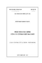 Phân tích tài chính công ty cổ phần dệt may huế