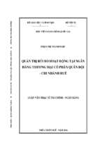Quản trị rủi ro hoạt động tại ngân hàng thương mại cổ phần quân đội   chi nhánh huế