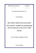 Thực hiện chính sách giảm nghèo vùng ven đô   nghiên cứu trường hợp phường phú đô, quận nam từ liêm, hà nội