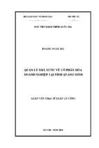 Quản lý nhà nước về cổ phần hóa doanh nghiệp tại tỉnh quảng ninh