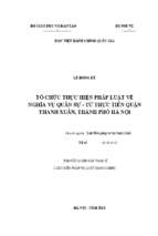 Tổ chức thực hiện pháp luật về nghĩa vụ quân sự   từ thực tiễn quận thanh xuân, thành phố hà nội