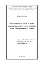 Vệc sử dụng giáo cụ trực quan trong giảng dạy ngữ pháp cho học sinh nghiên cứu tại một trường tiểu học