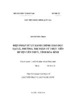 Biện pháp xử lý hành chính giáo dục tại xã, phường, thị trấn từ thực tiễn huyện yên thủy, tỉnh hòa bình