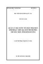 Quản lý nhà nước về chất thải rắn sinh hoạt trên địa bàn thành phố thủ dầu một, tỉnh bình dương