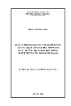 Quản lý thiết bị dạy học theo định hướng chương trình giáo dục phổ thông mới ở các trường trung học phổ thông huyện thường tín hà nội