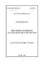 điều hành tỷ giá hối đoái của ngân hàng nhà nước việt nam