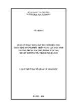 Quản lý hoạt động dạy học môn hóa học theo định hướng phát triển năng lực học sinh trường trung học phổ thông vân tảo huyện thường tín thành phố hà nội