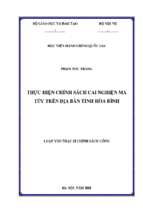 Thực hiện chính sách cai nghiện ma túy trên địa bàn tỉnh hòa bình