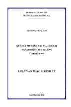 Quản lý mua sắm vật tư, thiết bị ngành điện trên địa bàn tỉnh hà nam