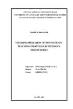 Nghiên cứu về việc thực hiện các chiến lược dạy tạo động lực ở các trường thpt tại việt nam