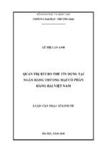 Quản trị rủi ro thẻ tín dụng tại ngân hàng thƣơng mại cổ phần hàng hải việt nam