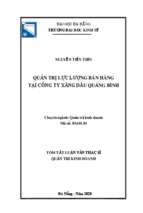 Quản trị lực lượng bán hàng tại công ty xăng dầu quảng bình