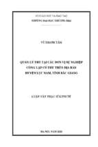 Quản lý thu tại các đơn vị sự nghiệp công lập có thu trên địa bàn huyện lục nam, tỉnh bắc giang luận văn thạc sĩ kinh tế hà nội,