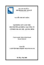 Tạo động lực làm việc cho người lao động tại công ty cổ phần bia hà nội quảng bình