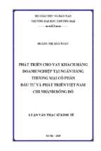 Phát triển cho vay khách hàng doanh nghiệp tại ngân hàng thƣơng mại cổ phần đầu tƣ và phát triển việt nam