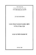 Giải pháp giảm nghèo bền vững ở hà nội