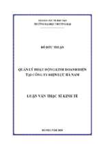 Quản lý hoạt động kinh doanh điện tại công ty điện lực hà nam