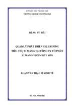 Quản lý phát triển thị trường tiêu thụ xi măng tại công ty cổ phần xi măng vicem bút sơn