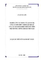 Nghiên cứu tác động của quản trị công ty đến điều chỉnh lợi nhuận của các doanh nghiệp niêm yết trên thị trường chứng khoán việt nam
