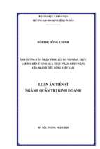 ảnh hưởng của nhận thức rủi ro và nhận thức lợi ích đến ý định mua thực phẩm chức năng của người tiêu dùng việt nam