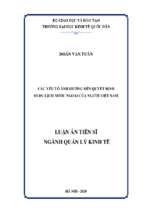 Các yếu tố ảnh hưởng đến quyết định đi du lịch nước ngoài của người việt nam