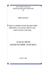 Hiệu quả sử dụng vốn hỗ trợ phát triển chính thức (oda) trong lĩnh vực giao thông vận tải ở việt nam