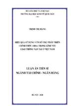 Hiệu quả sử dụng vốn hỗ trợ phát triển chính thức (oda) trong lĩnh vực giao thông vận tải ở việt nam