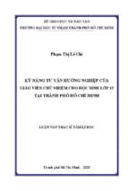 Kỹ năng tư vấn hướng nghiệp của giáo viên chủ nhiệm cho học sinh lớp 12 tại thành phố hồ chí minh