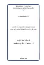 Các yếu tố ảnh hưởng đến quyết định đi du lịch nước ngoài của người việt nam
