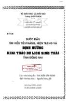 Bước đầu tìm hiểu tiềm năng, hiện trạng và định hướng khai thác du lịch sinh thái tỉnh đồng nai khóa