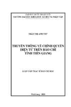 Truyền thông về chính quyền điện tử trên báo chí tỉnh tiền giang