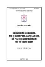 Nghiên cứu mối liên quan giữa mức độ sao chép gen gas5 với lâm sàng, giải phẫu bệnh và kết quả sau mổ ung thư biểu mô dạ dày