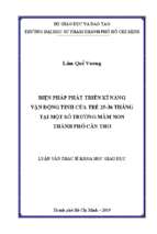 Biện pháp phát triển kĩ năng vận động tinh của trẻ 25   36 tháng tại một số trường mầm non thành phố cần thơ