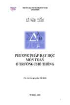 Phương pháp dạy học môn toán ở trường phổ thông các tình huống dạy học điển hình