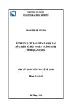 Kiểm soát chi bảo hiểm xã hội tại bảo hiểm xã hội huyện thăng bình, tỉnh quảng nam