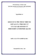 Khảo sát sự phụ thuộc nhiệt độ chế tạo của tính chất từ vật liệu bán dẫn từ indium iron antimonide (in, fe) sb 