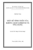 Một số tính chất của không gian lorentz và ứng dụng 