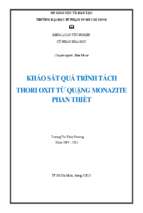 Khảo sát quá trình tách thori oxit từ quặng monazite phan thiết 