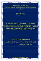 đánh giá kết quả học tập môn phương pháp giảng dạy tự nhiên   xã hội bằng trắc nghiệm khách quan 