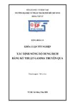 Xác định nồng độ dung dịch bằng kỹ thuật gamma truyền qua 