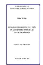 Tiềm năng và định hướng phát triển du lịch sinh thái tỉnh đắk lắk theo hướng bền vững 