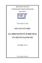 Xác định nguyên tử số hiệu dụng của một số loại polyme 