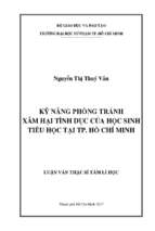 Kỹ năng phòng tránh xâm hại tình dục của học sinh tiểu học tại tp. hồ chí minh 